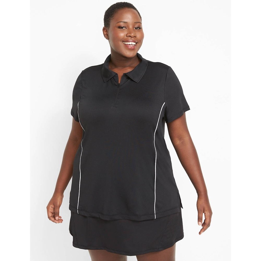 LIVI Wicking Short-Sleeve Zip-Up Polo